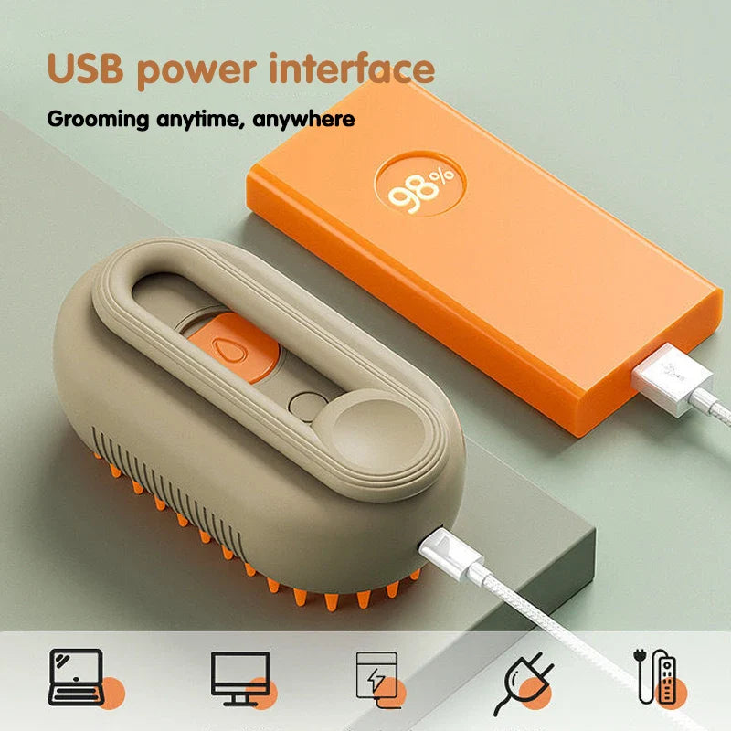 Selbstreinigende Dampfbürste für Hunde und Katzen